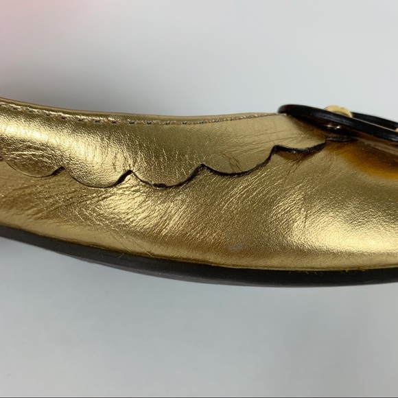 TORY BURCH Gold Heart Ballet Flats - Picture 11 of 16